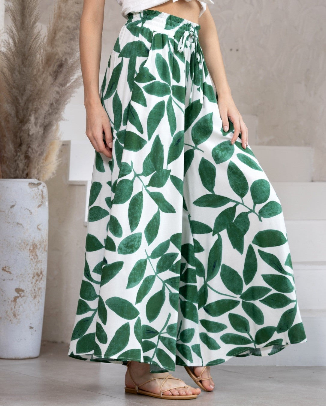 Caitlyn Culotte Pant - Green Print