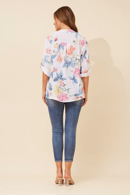 Chiara Top - White Floral