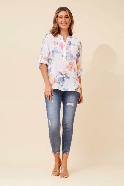 Chiara Top - White Floral
