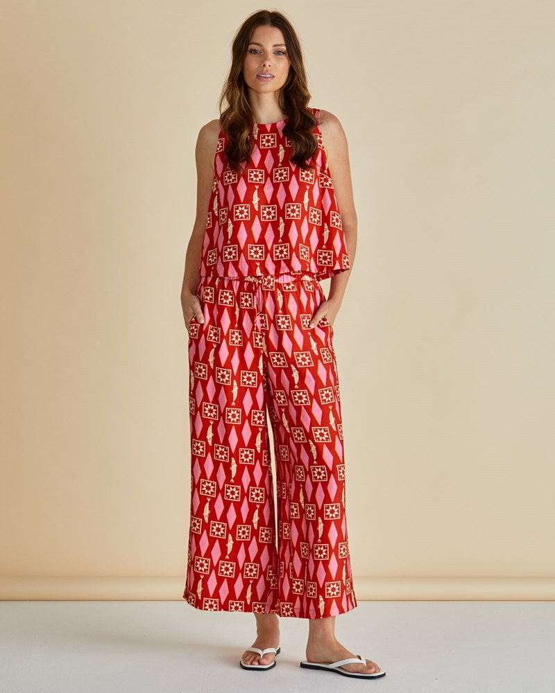 Copacabana Relaxed Pant - Sardinia Geo Print