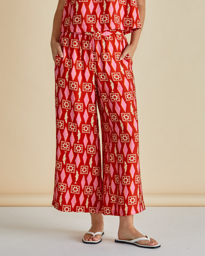 Copacabana Relaxed Pant - Sardinia Geo Print