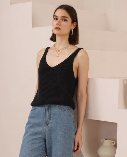 Courtney Knit Cami - Black
