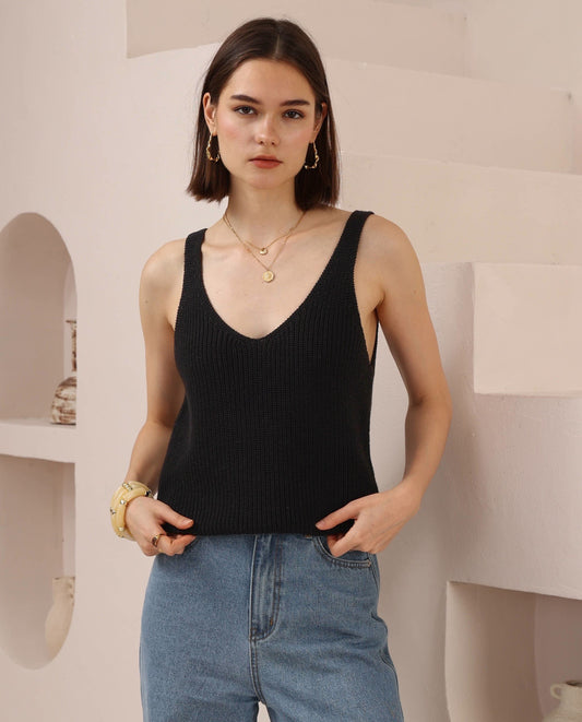 Courtney Knit Cami - Black