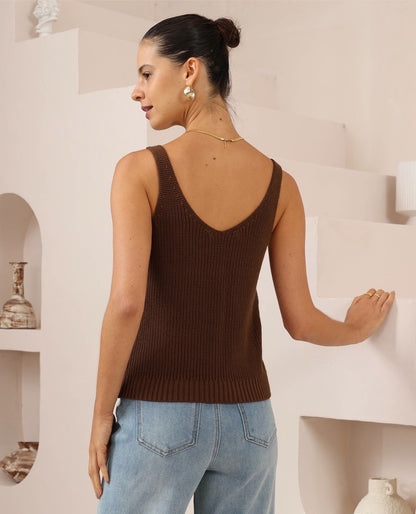 Courtney Knit Cami - Brown