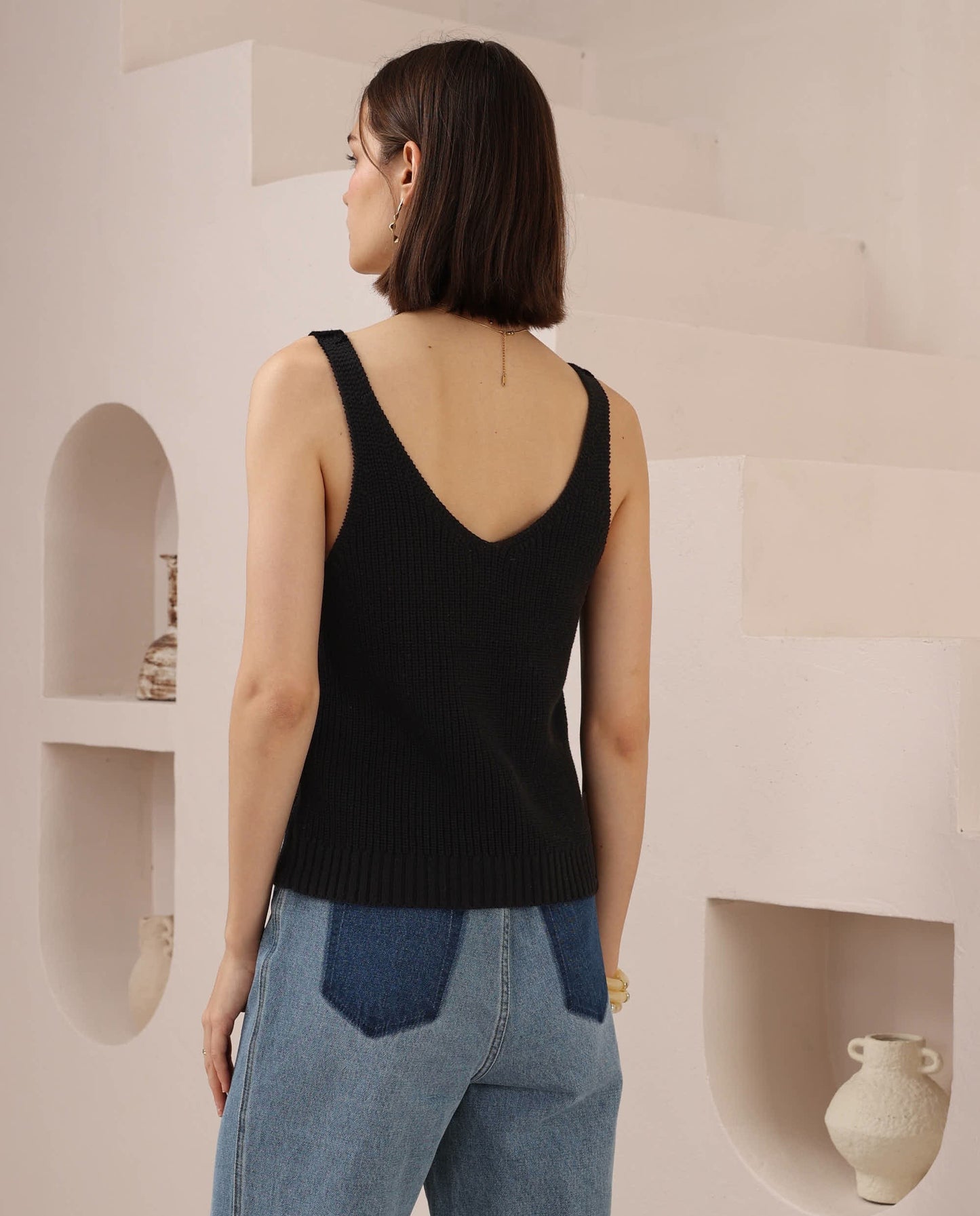 Courtney Knit Cami - Black