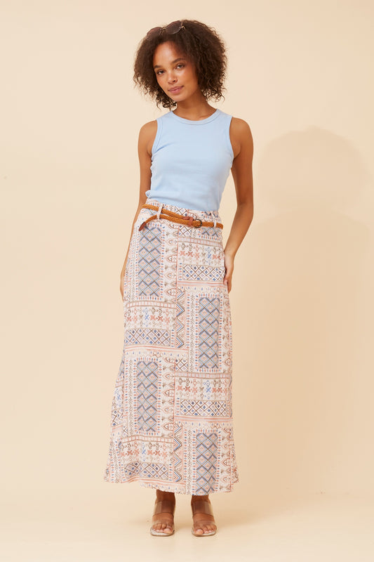 Lisa Maxi Skirt - Rosewood Print