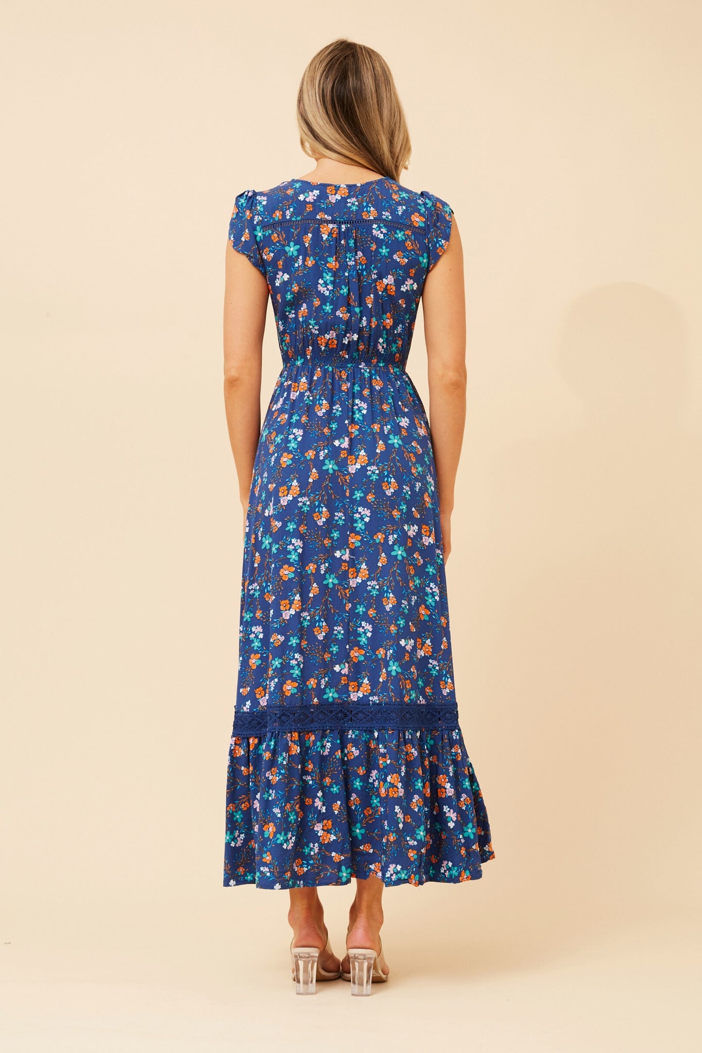 Carina Maxi Dress - Blue Floral