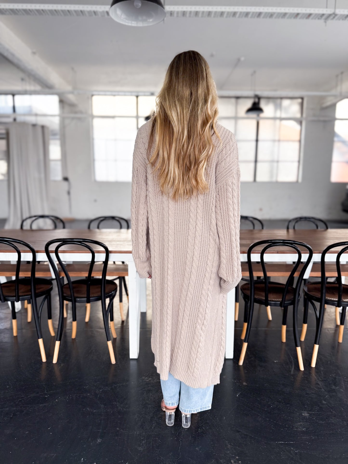 Daisy Long Knit Cardigan - Mocha