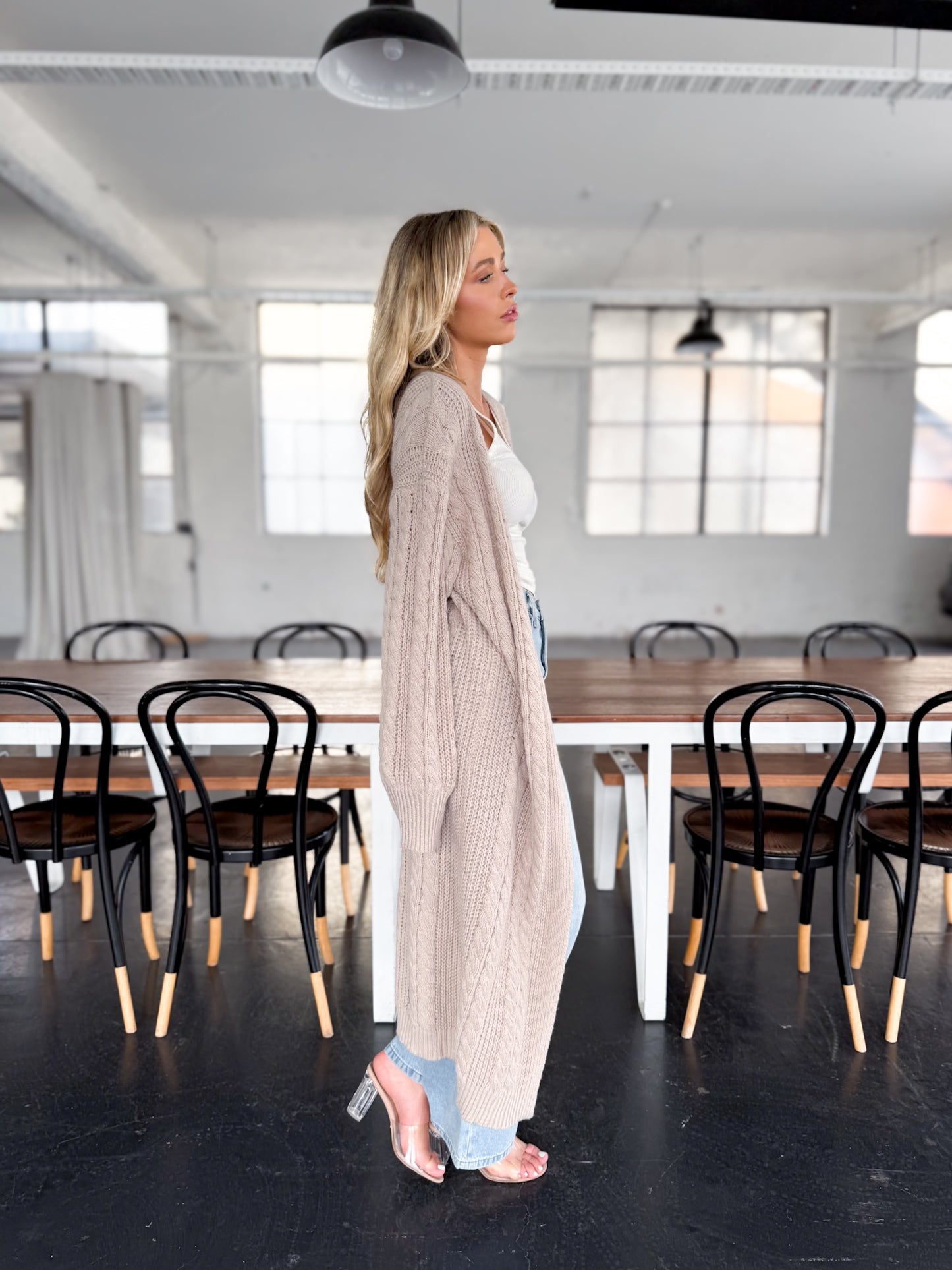 Daisy Long Knit Cardigan - Mocha