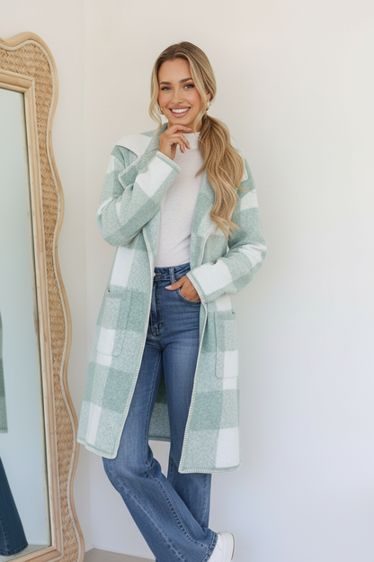 Doris Blanket Stitch Cardigan - Sage