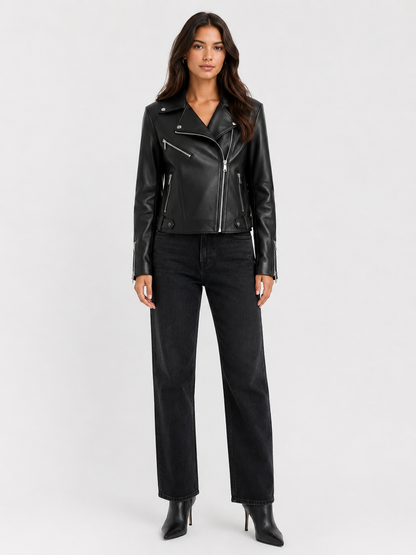 Dotty Faux Leather Jacket