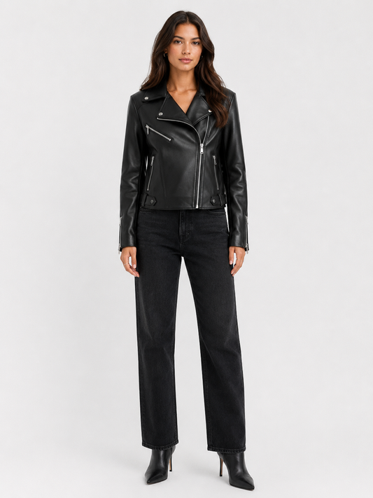 Dotty Faux Leather Jacket