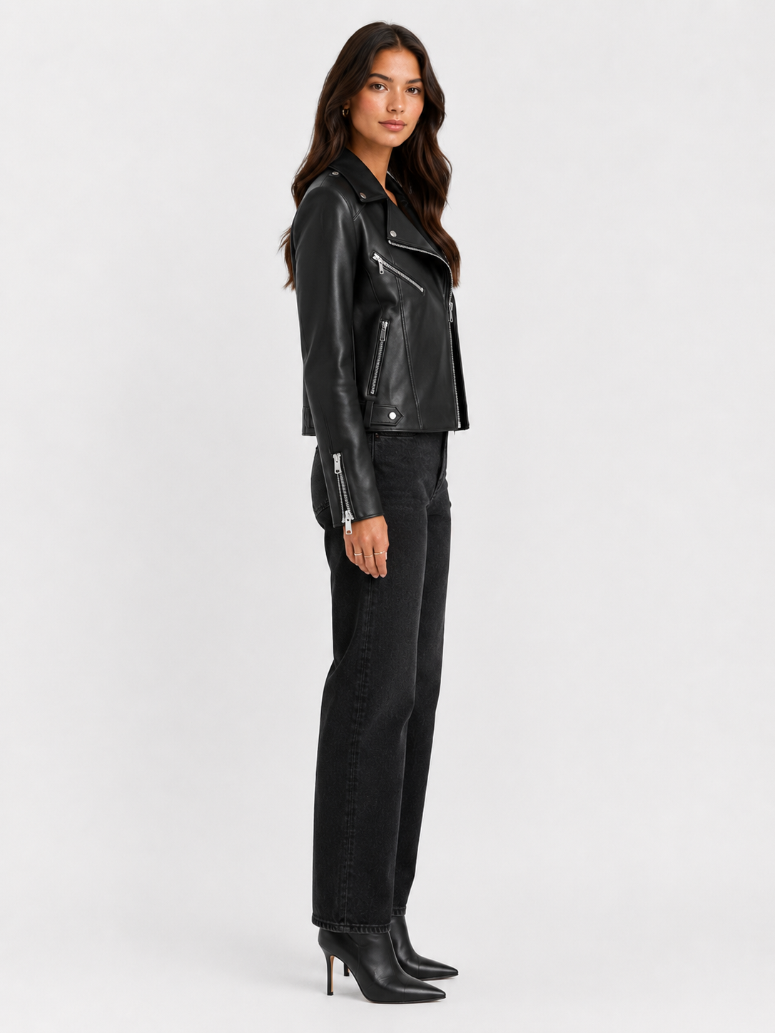 Dotty Faux Leather Jacket