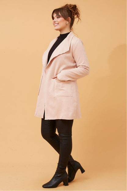 Ella Faux Suede Jacket - Blush