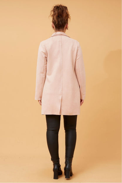 Ella Faux Suede Jacket - Blush
