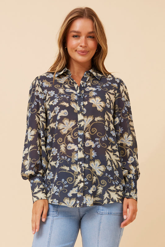 Ellery Shirt - Navy Floral