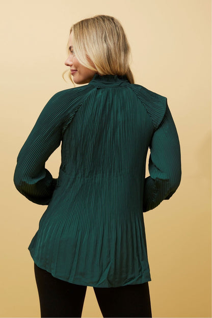 Estelle Pleated Emerald Top