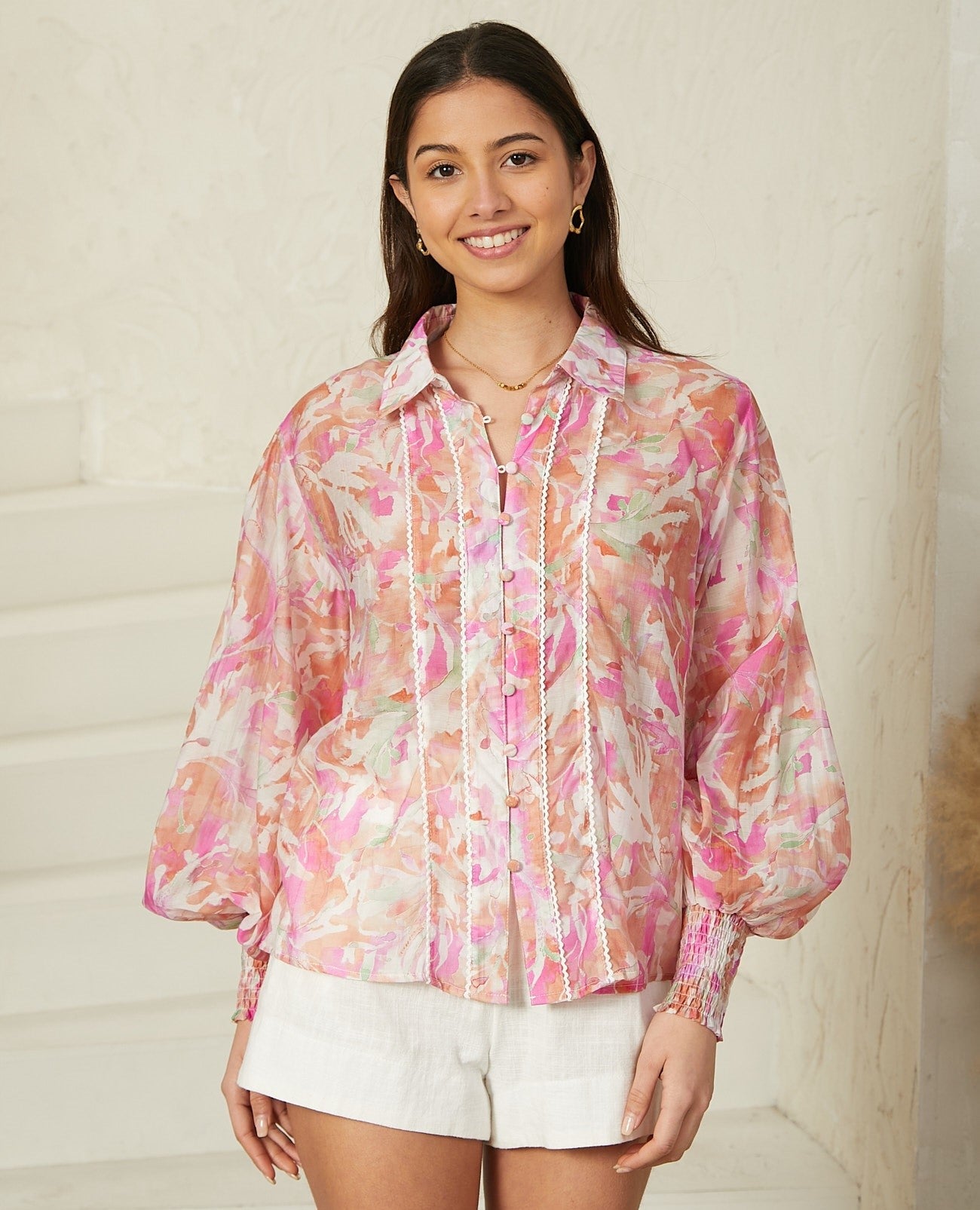 Eva Shirt - Pink Floral