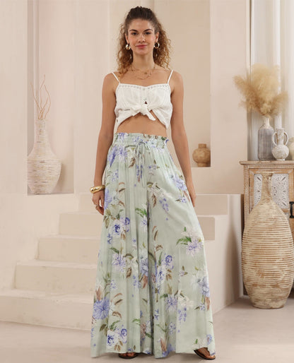 Gabrielle Culotte Pant - Mint Floral