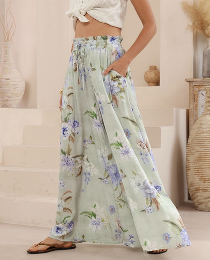 Gabrielle Culotte Pant - Mint Floral
