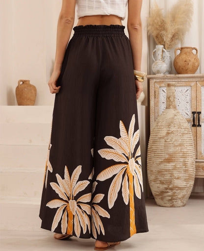 Gabrielle Culotte Pant - Palms Print