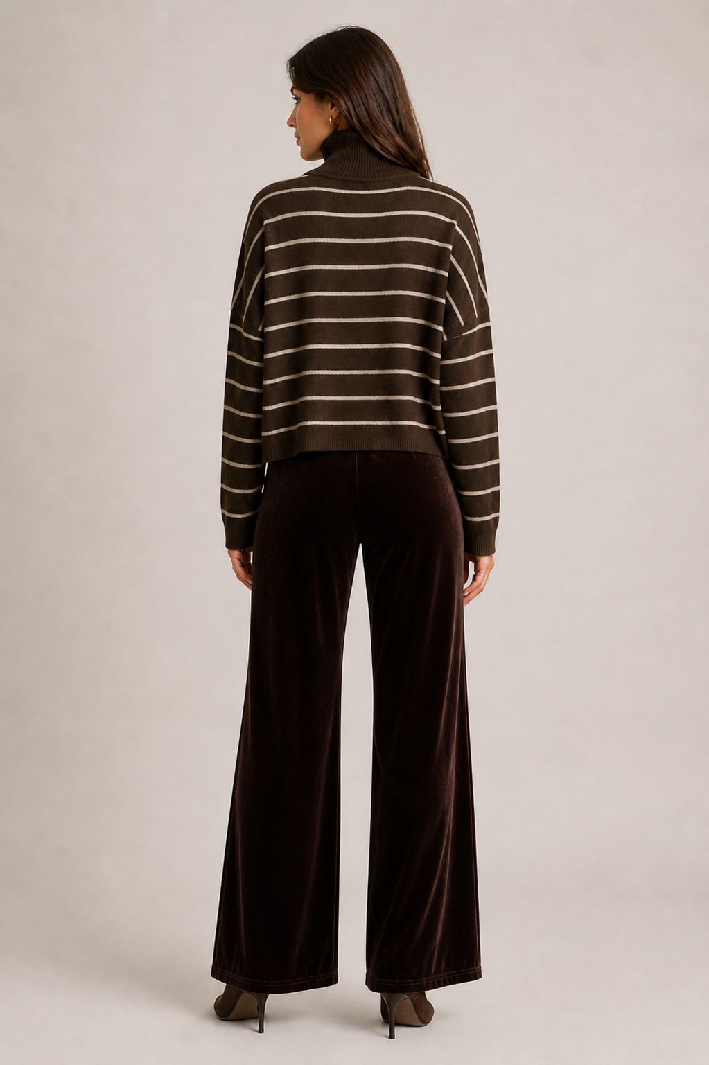 Giselle Velvet Pant - Chocolate