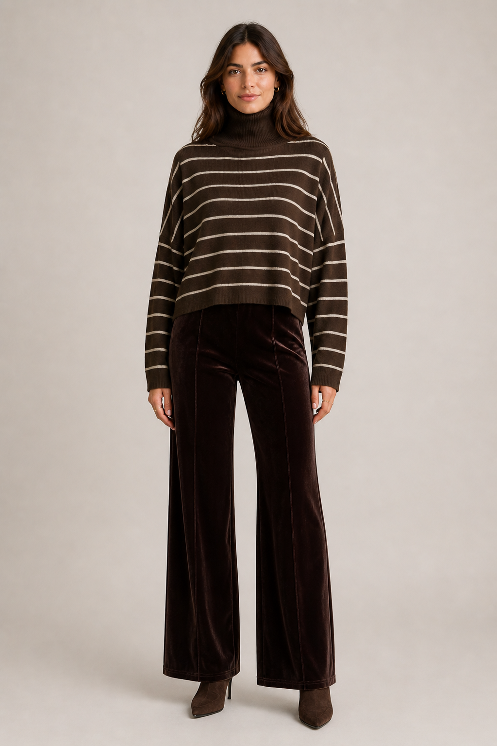 Giselle Velvet Pant - Chocolate
