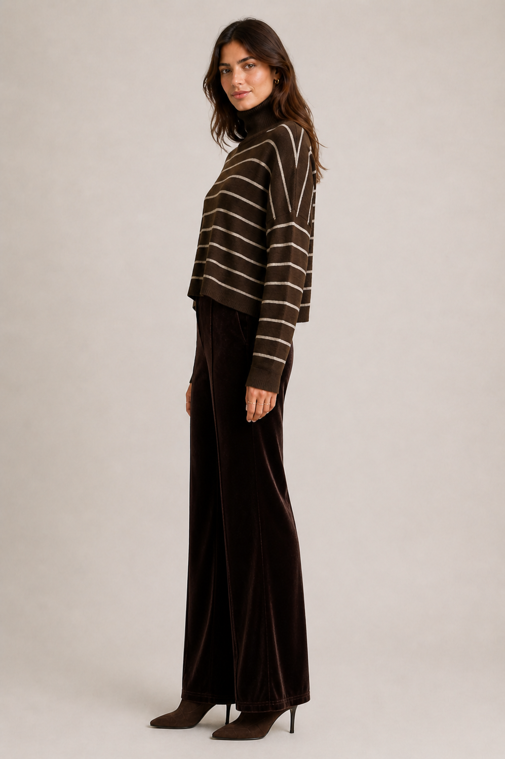 Giselle Velvet Pant - Chocolate