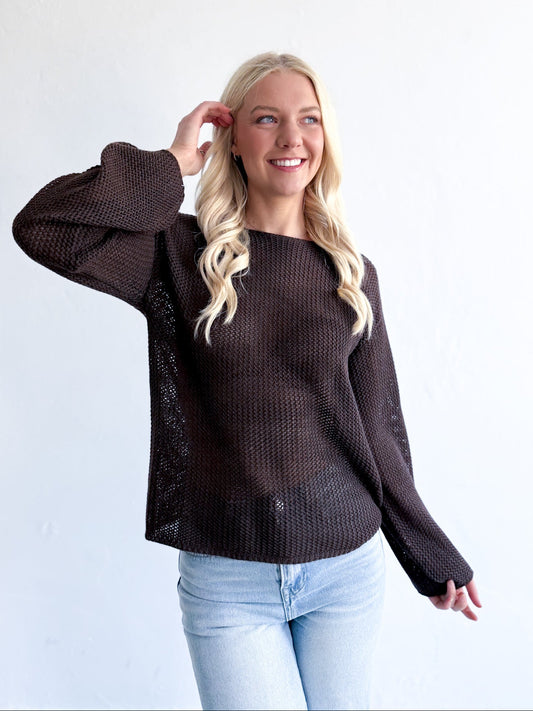 Greta Knit Jumper - Chocolate