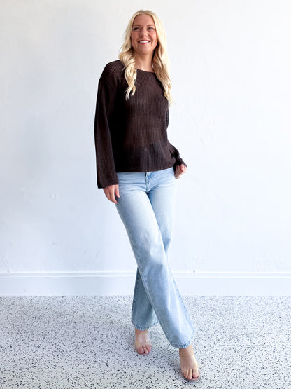 Greta Knit Jumper - Chocolate