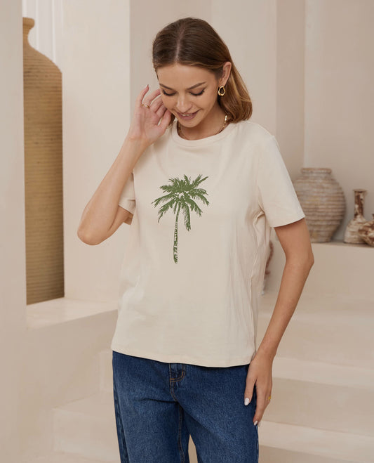 Harley Tee - Palm Tree Print