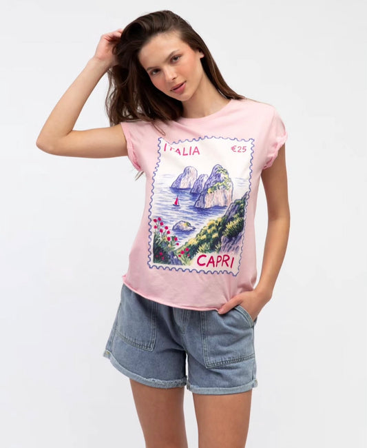 Italia Capri Tee -Pink