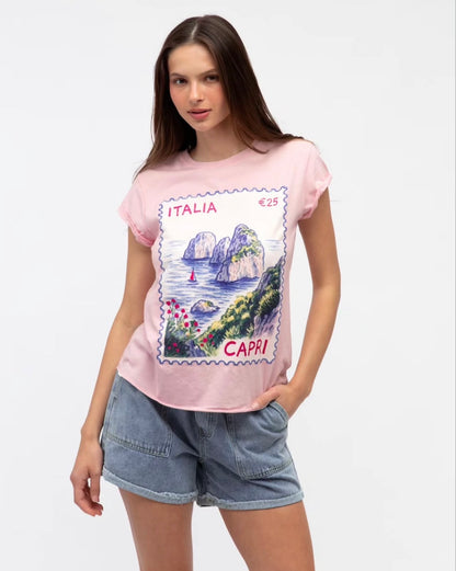 Italia Capri Tee -Pink