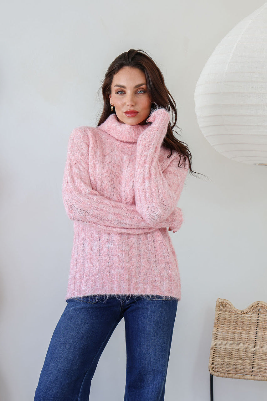 Jada Roll Neck Cable Knit
