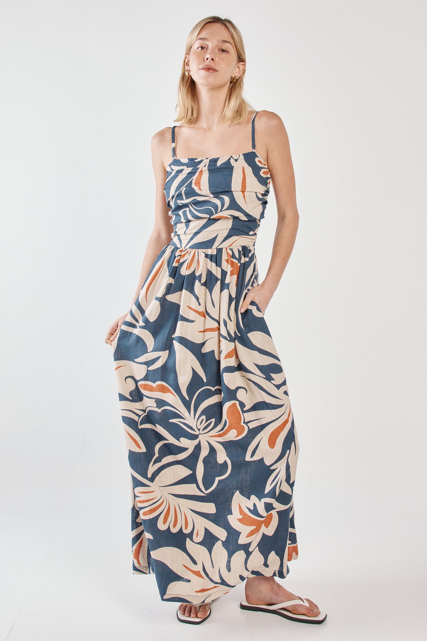 Jana Strapless Maxi Dress - Wild Orchid Navy