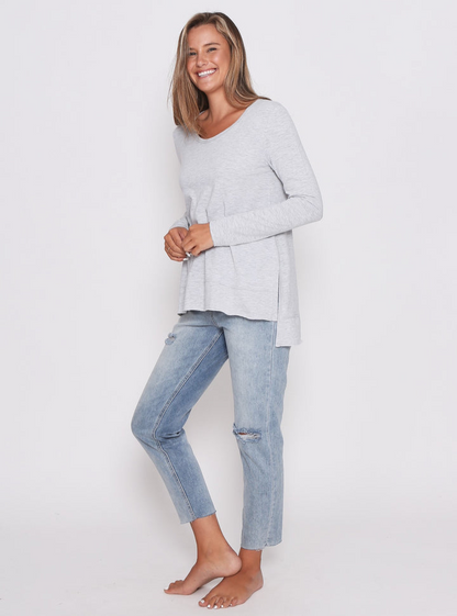 Jess Long Sleeve Tee - Grey