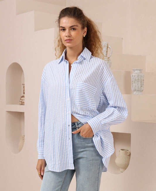 Joey Stripe Shirt - Blue