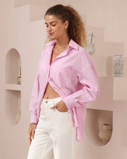 Joey Stripe Shirt - Pink