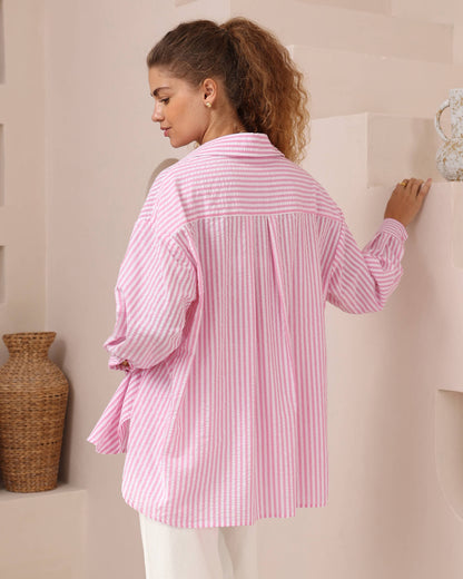 Joey Stripe Shirt - Pink