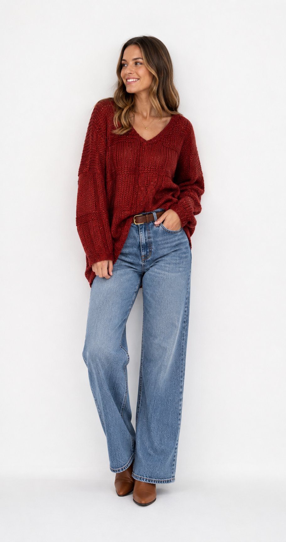 Josie Knit Oversized Jumper - Rust