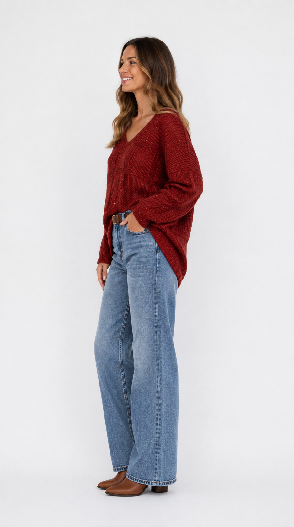Josie Knit Oversized Jumper - Rust