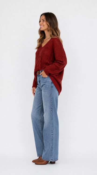 Josie Knit Oversized Jumper - Rust