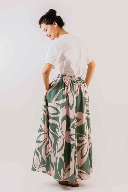 Katarina Maxi Skirt - Sage Print