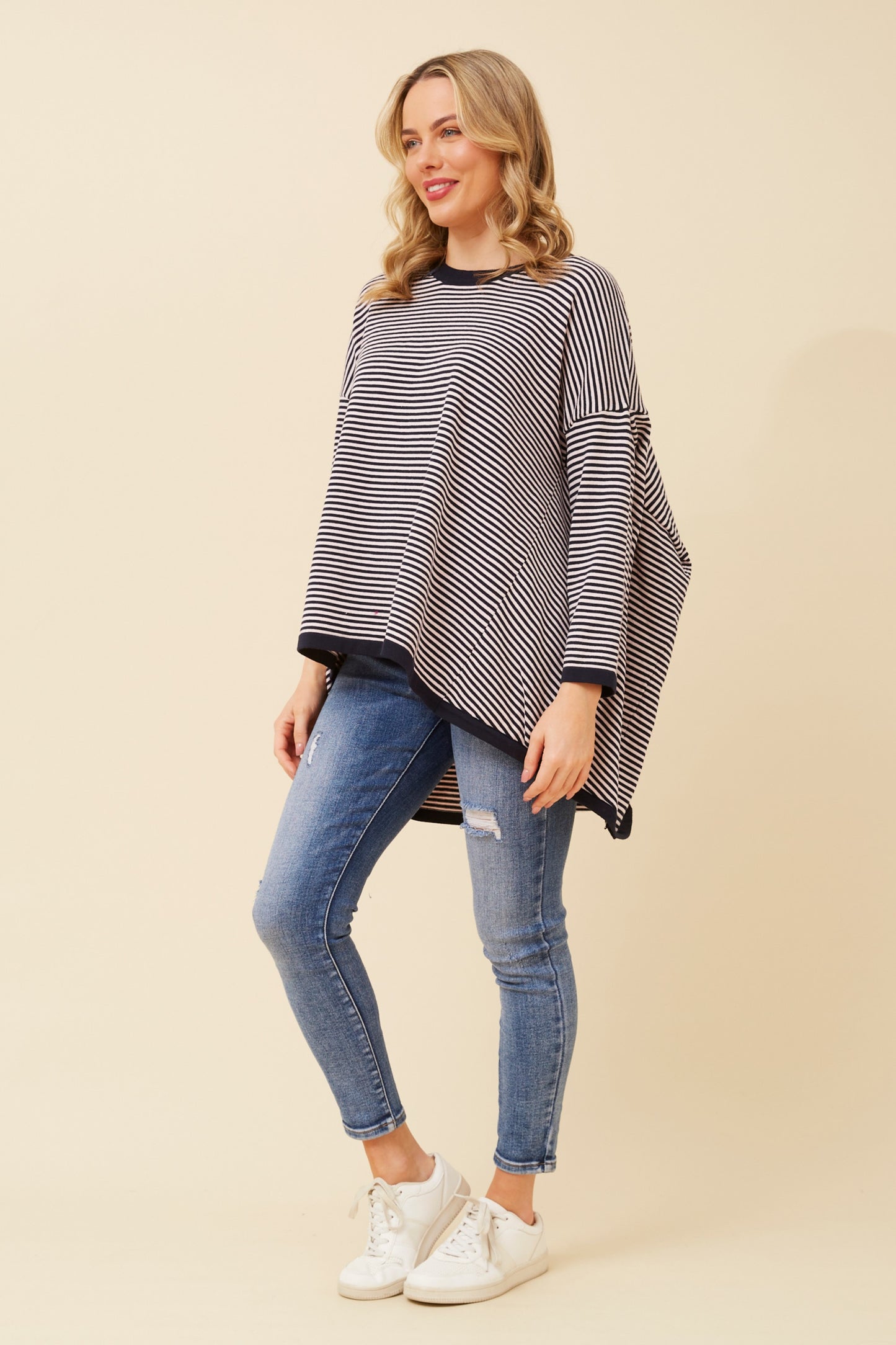 Katie Knit Jumper - Navy Stripe