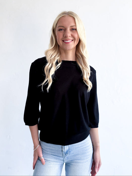 Lainy Knit Top - Black