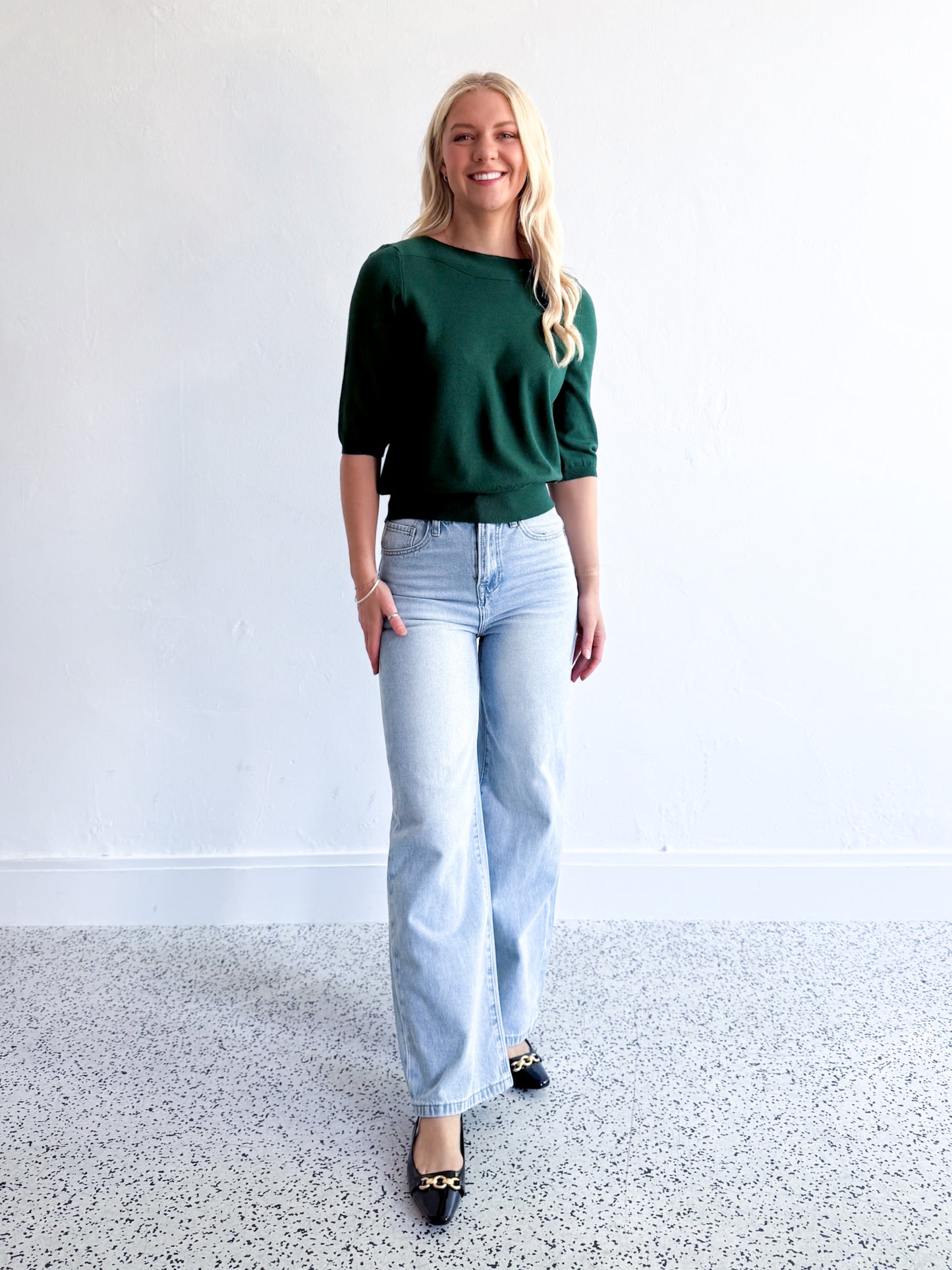 Lainy Knit Top - Forest Green