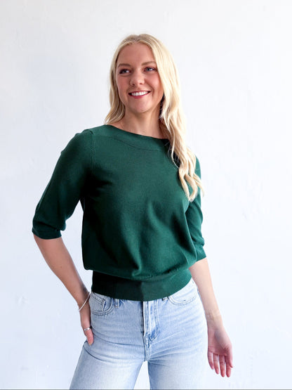 Lainy Knit Top - Forest Green