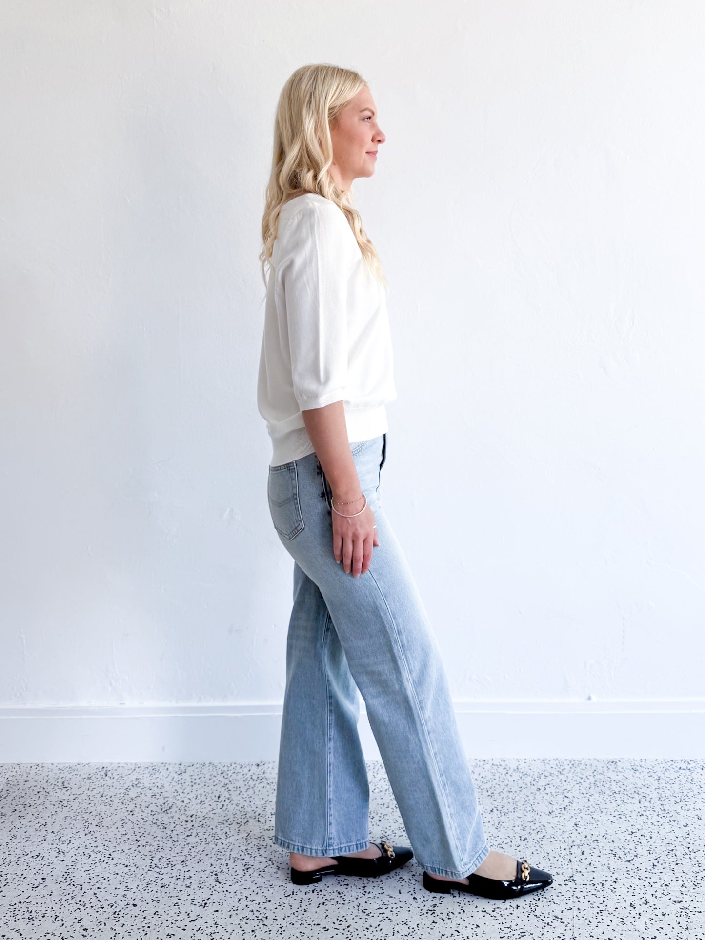 Lainy Knit Top - White