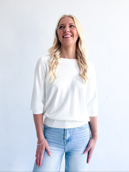 Lainy Knit Top - White