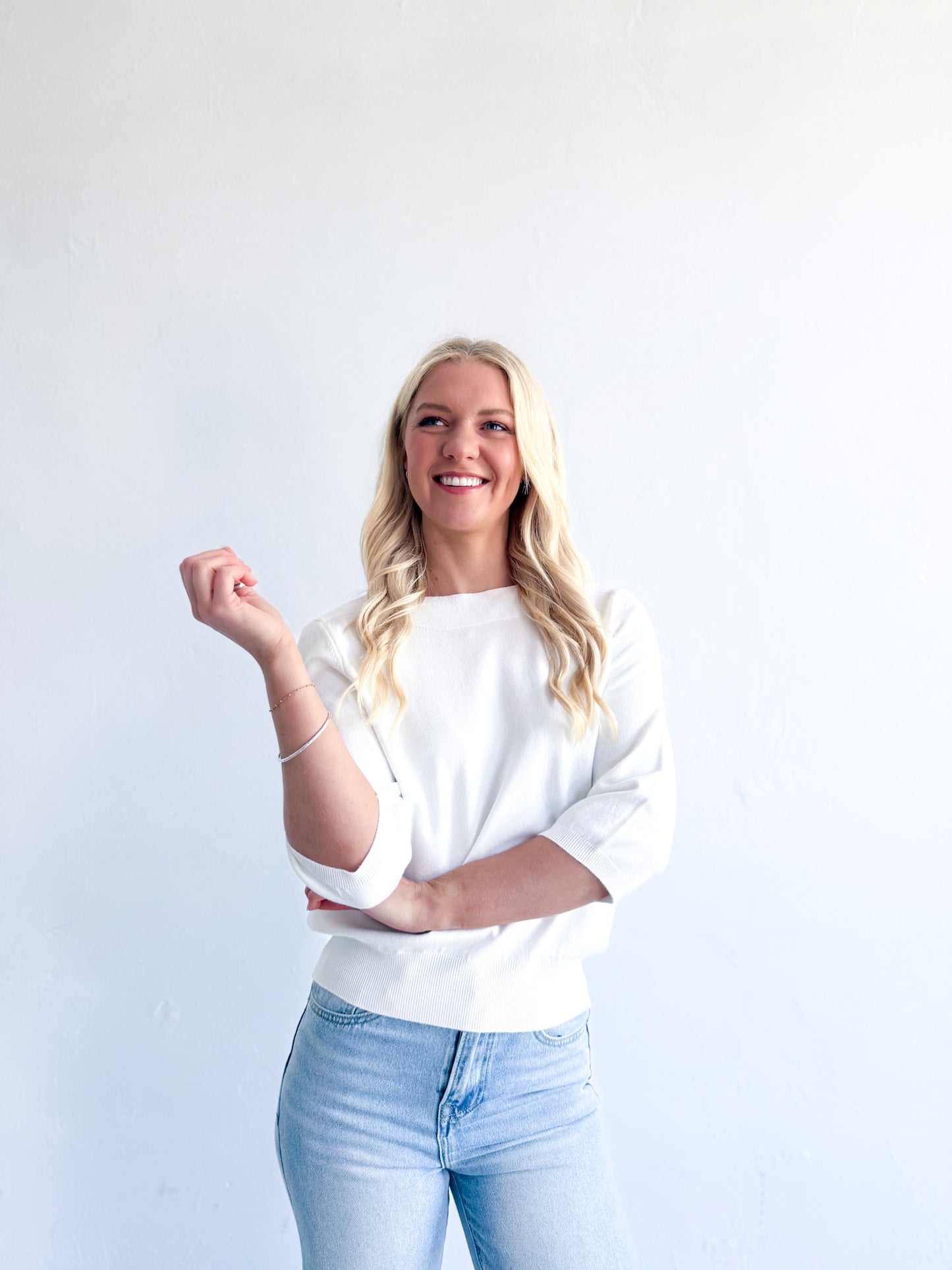 Lainy Knit Top - White